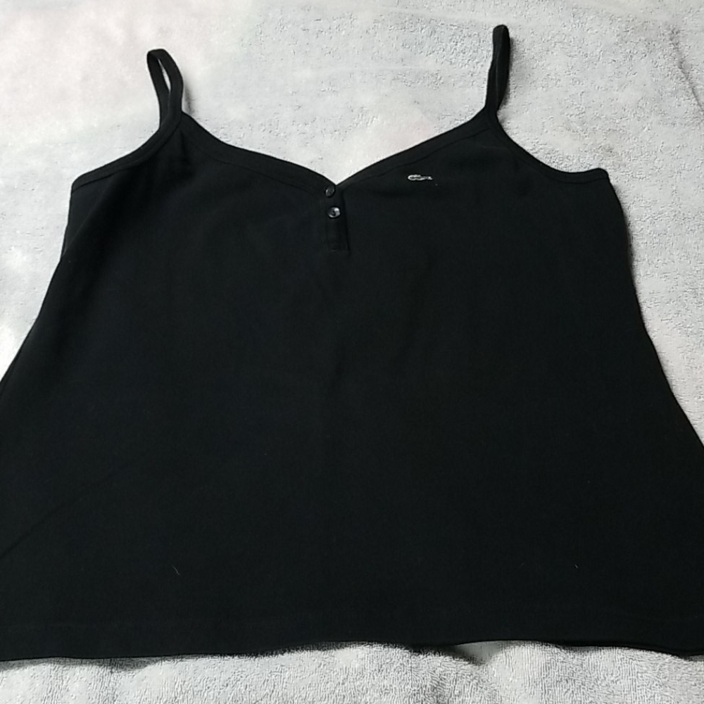 Lacoste size 46 black 2 button tank